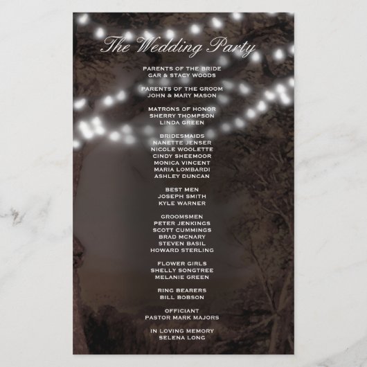 Weddenprogramma | Rustic Country Wedding (Achterkant)