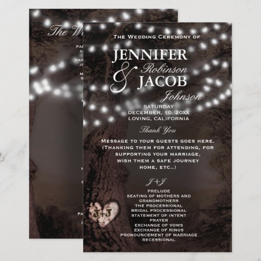 Weddenprogramma | Rustic Country Wedding (Voorkant / Achterkant)