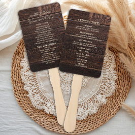 Weddenprogramma Rustic Dark Brown Wood Handwaaier