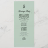Weddenprogramma, Rustic Pine Tree - Groen Programmakaart (Achterkant)