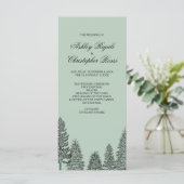 Weddenprogramma, Rustic Pine Tree - Groen Programmakaart (Staand voorkant)
