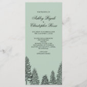 Weddenprogramma, Rustic Pine Tree - Groen Programmakaart (Voorkant)