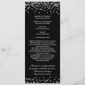 Weddenprogramma Silver Faux Glitter Confetti Black Programmakaart (Achterkant)