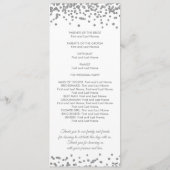 Weddenprogramma Silver Faux Glitter Confetti White Programmakaart (Achterkant)