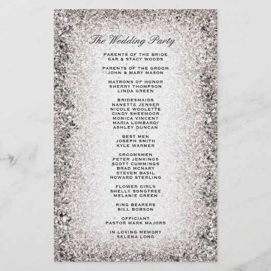 Weddenprogramma | Silver Glitter-kijk (Achterkant)