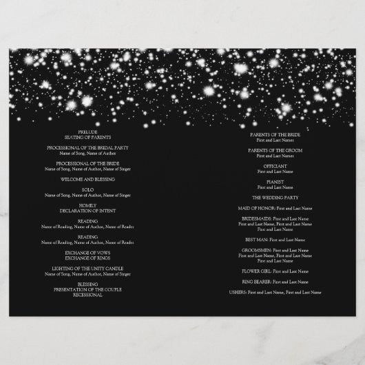 Weddenprogramma Silver Midnight Glam (Achterkant)