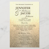 Weddenprogramma | Soft Gold Glitter-look (Voorkant)