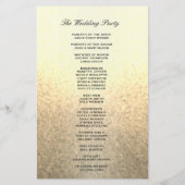 Weddenprogramma | Soft Gold Glitter-look (Achterkant)