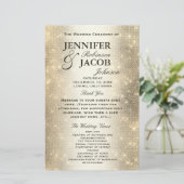 Weddenprogramma | Soft Gold Glitter-look (Staand voorkant)