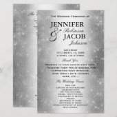 Weddenprogramma | Soft Silver Glitter-look (Voorkant / Achterkant)