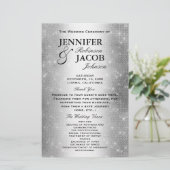 Weddenprogramma | Soft Silver Glitter-look (Staand voorkant)