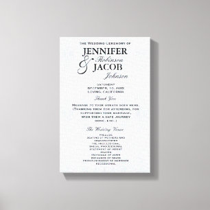Weddenprogramma Soft Silver Glitter-look Canvas Afdruk