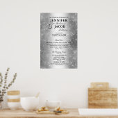 Weddenprogramma | Soft Silver Glitter-look Poster (Keuken)