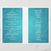 Weddenprogramma Swirly Flourish Aqua Blue (Achterkant)