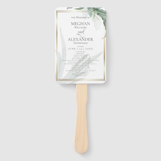 Weddenprogramma | Tropische olievlek Handwaaier (Voorkant)