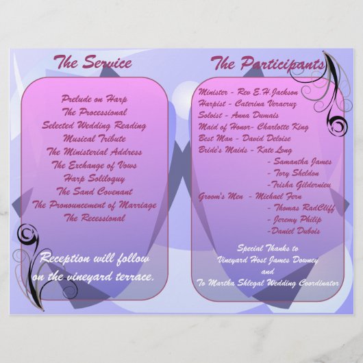 Weddenprogramma (tweevoudig ontwerp) (Achterkant)