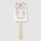 Weddenprogramma | Waterverf Blush Pink Floral Handwaaier (Achterkant)