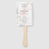 Weddenprogramma | Waterverf Blush Pink Floral Handwaaier (Voorkant)