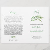 Weddenprogramma | Waterverf Botanische bladeren (Voorkant)