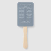 Weddenprogramma | Waterverf Dusty Blue Floral Handwaaier (Achterkant)