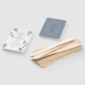 Weddenprogramma | Waterverf Dusty Blue Floral Handwaaier (Niet-gemonteerd)