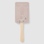 Weddenprogramma | Waterverf Roos mosterd Handwaaier (Achterkant)