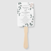 Weddenprogramma | Waterverf Roos mosterd Handwaaier (Voorkant)