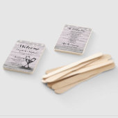 Weddenprogramma's Champagne Glass Rustic Wood Ligh Handwaaier (Niet-gemonteerd)