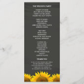 Weddenprogramma's Elegant Sunflower Chalkboard Programmakaart (Achterkant)