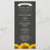 Weddenprogramma's Elegant Sunflower Chalkboard Programmakaart (Voorkant)