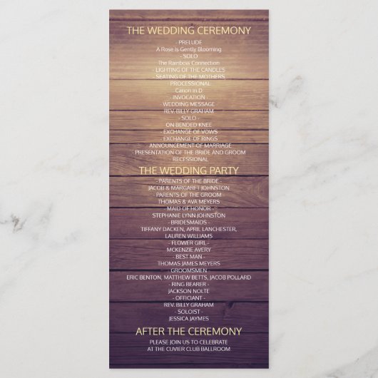 Weddenprogramma's herfst Maple Leaves Pumpkins Woo Programmakaart (Achterkant)