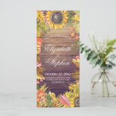 Weddenprogramma's herfst Maple Leaves Pumpkins Woo Programmakaart (Staand voorkant)