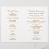 Weddenprogramma's met  Waterverf bloemen (Achterkant)