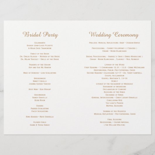 Weddenprogramma's met  Waterverf bloemen (Achterkant)