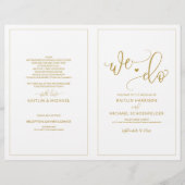 Weddenprogramma's Modern Bounce Calligrafie Gold (Voorkant)
