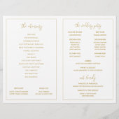 Weddenprogramma's Modern Bounce Calligrafie Gold (Achterkant)