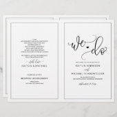 Weddenprogramma's Modern Bounce Calligraphy Black (Voorkant / Achterkant)