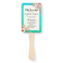 Weddenprogramma's Modern Pink Floral Blauwgroen Go