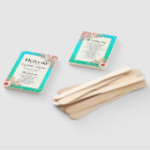 Weddenprogramma's Modern Pink Floral Blauwgroen Go Handwaaier (Niet-gemonteerd)