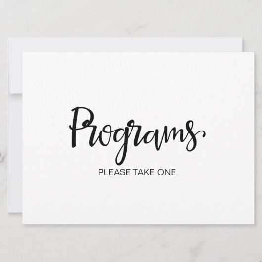 Weddenprogramma's Neem één teken Kaart (Voorkant)