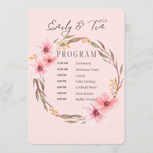 Weddenprogramma's Programmakaart (Voorkant)