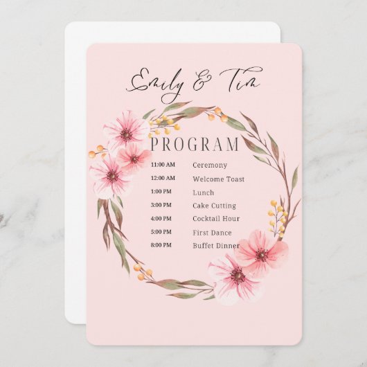 Weddenprogramma's Programmakaart (Voorkant / Achterkant)