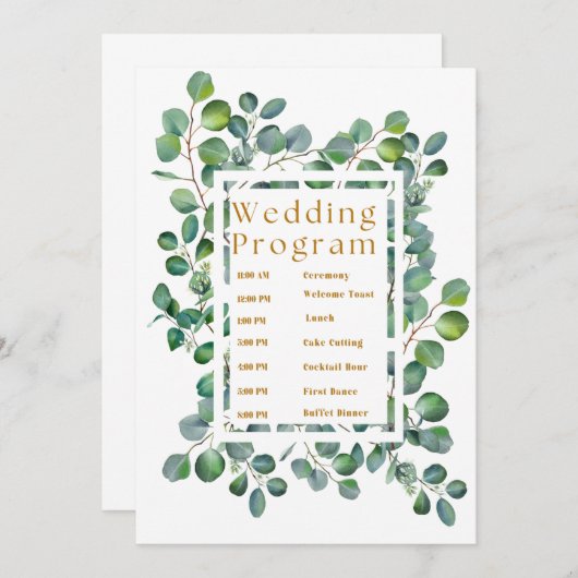 Weddenprogramma's Programmakaart (Voorkant / Achterkant)