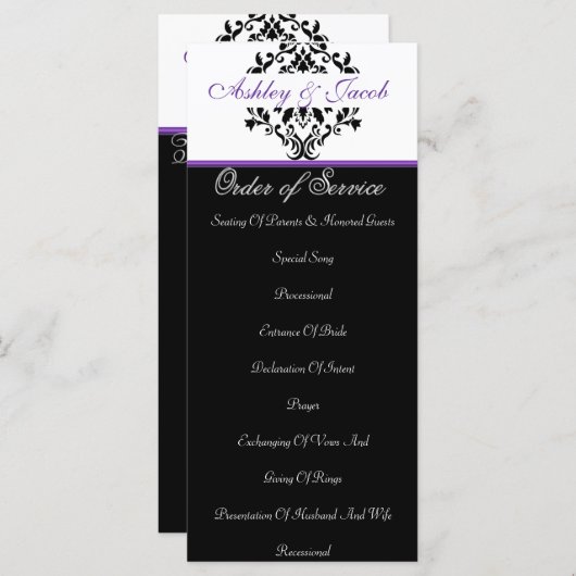 Weddenprogramma's Programmakaart (Voorkant / Achterkant)