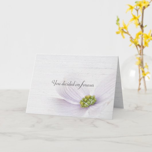 Weddenquote op Whitewash-out hout kaart (Gele Bloem)