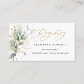 Weddenregistratie Greenery Gold Floral Place Card Plaatskaartje (Voorkant)