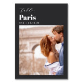 Weddenreisbestemming Foto en naam Kaart (Achterkant)