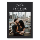 Weddenreisbestemming Foto en naam Kaart (Voorkant)