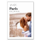 Weddenreisbestemming Foto en naam Kaart (Achterkant)