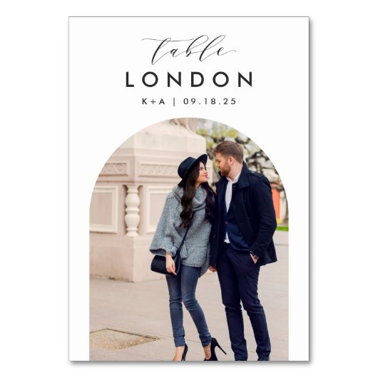 Weddenreisbestemming Foto en naam Kaart (Achterkant)